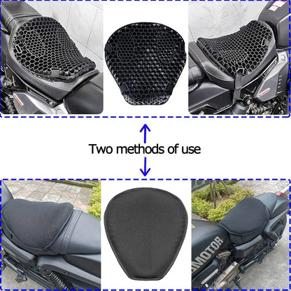 Motorcycle Air Seat Cushion – Shock Absorbing Pressure-Relief Saddle Cover for Cruiser & Sports Bike Travel Comfort