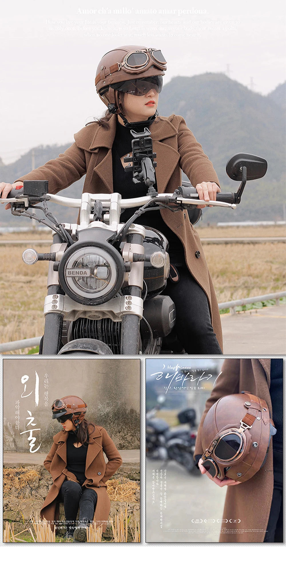 Retro Motorcycle Helmet – DOT Certified German Vintage Half Helmet for Scooter & Motorbike