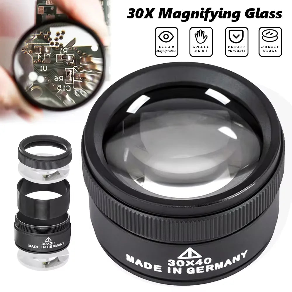30X Monocular Magnifier – HD K9 Optical Lens Pocket Loupe for Watch & Jewelry Repair