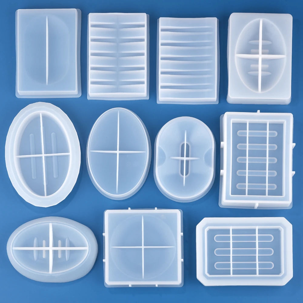 DIY Silicone Soap Dish Mold – Epoxy Resin Soap Holder with Drain, Practical Storage Box for Home Decoration