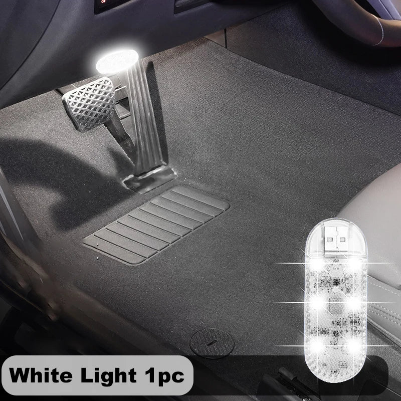 LED Car Mini Touch Light - USB Rechargeable Portable Roof Ceiling Reading & Ambient Lamp for Auto Interior Decoration