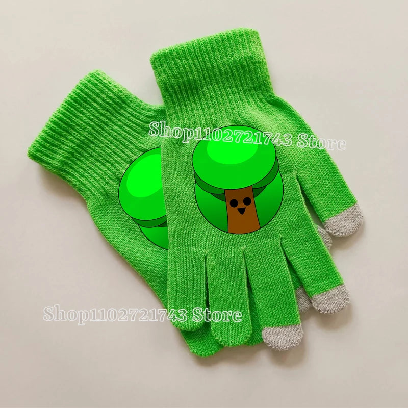 Sprunki Knitted Gloves for Kids - Cute Cartoon Touchscreen Winter Warm Mittens for Boys & Girls