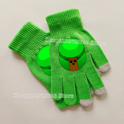 Sprunki Knitted Gloves for Kids - Cute Cartoon Touchscreen Winter Warm Mittens for Boys & Girls