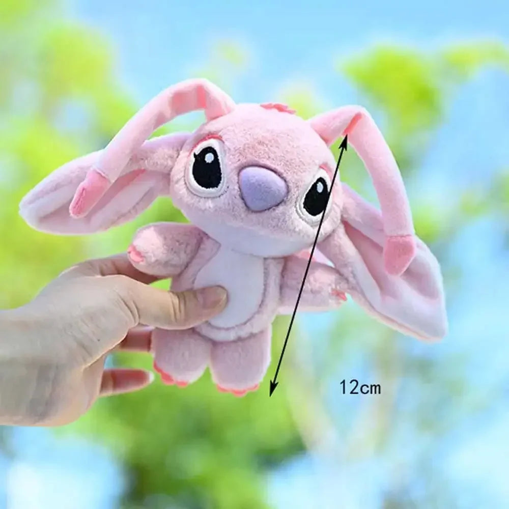 Disney Kawaii Stitch Plush Keychain – Cute Lilo & Stitch Angel Stuffed Bag Pendant for Girls' Birthday Gifts