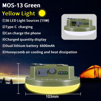 MOSLIGHTING 9900mAh Rechargeable Camping Lantern — Powerful LED Flashlight with Magnet, Portable Tent & Work Light