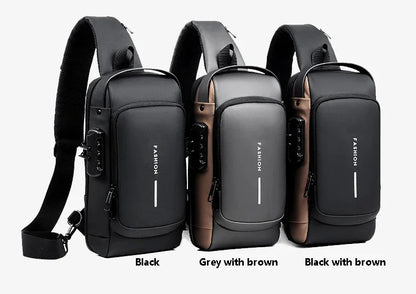 Designer Multifunction Anti-Theft USB Shoulder Bag – Travel Crossbody Messenger Sling Chest Bag for Men, Luxury Brand