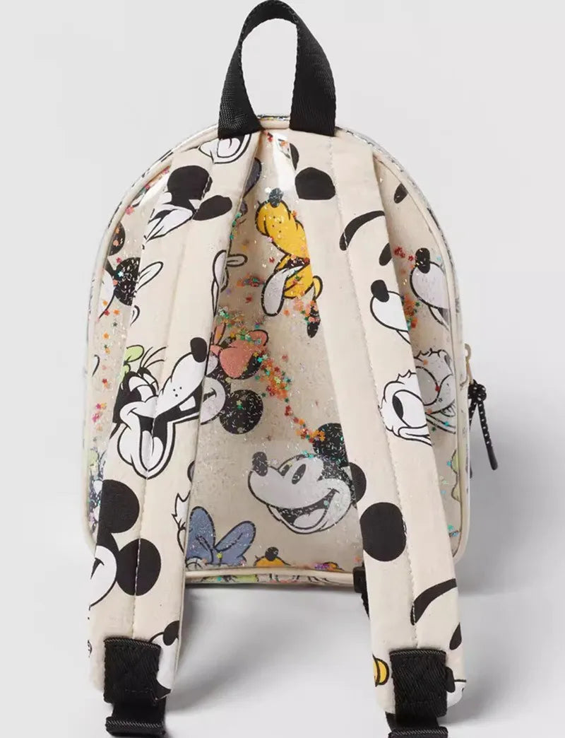 Disney Mickey Mouse Print Girls Backpack - Cute Cartoon Mini Backpack for Girls' Travel & Storage