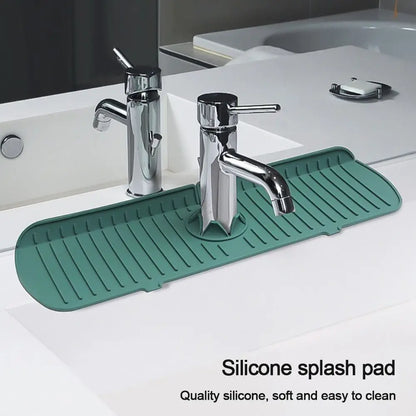 Silicone Faucet Mat – Water Ripples Design, Large Sink Splash Pad & Countertop Protector for Bathroom