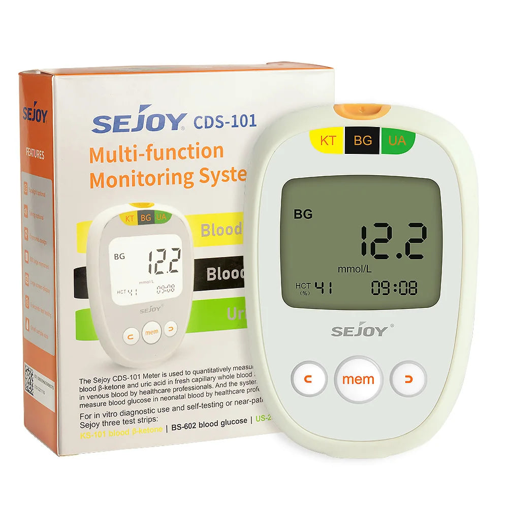 CDS-101 Multifunction Test Strips - Blood Glucose, Ketone and Uric Acid Testing Strips, 50 per Bottle (Meter Not Included)