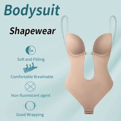 Women’s Full Body Shaper Bodysuit – Backless Thong, Invisible Tummy Control Shapewear for Slimming & Contour