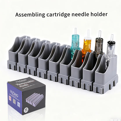 YILONG Multi-Spliced Tattoo Ink Cup & Cartridge Holder — ABS Desktop Storage Rack for Tattoo Accessories