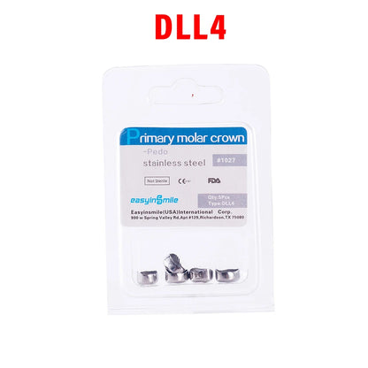 5PCS EASYINSMILE Kids Stainless Steel Dental Crowns – Primary Molar Teeth Refill D2-D7