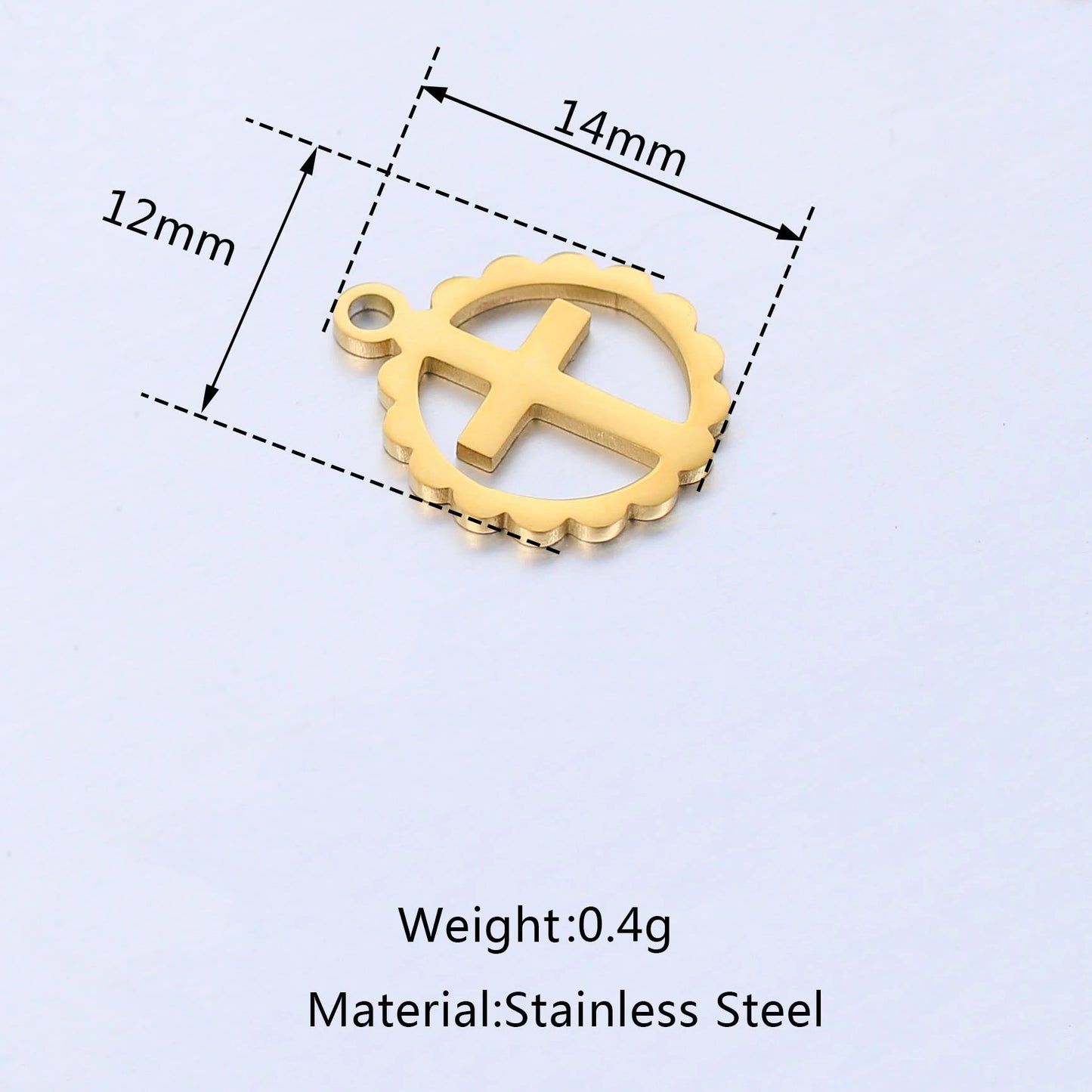 Stainless Steel Cross Charms Set - 5Pcs DIY Jewelry Pendants for Bracelets, Earrings & Necklaces