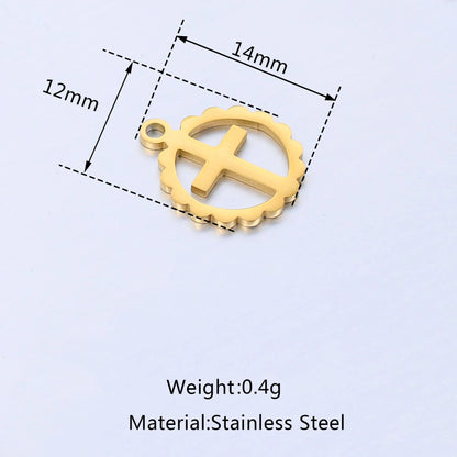 Stainless Steel Cross Charms Set - 5Pcs DIY Jewelry Pendants for Bracelets, Earrings & Necklaces