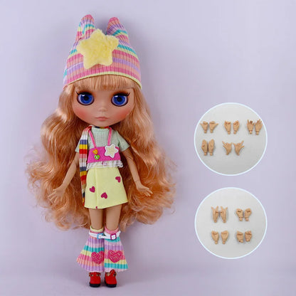 ICY DBS Blythe Doll – Tan Skin Matte Face with Eyebrows, 1/6 BJD Joint Body, Anime Christmas Gift