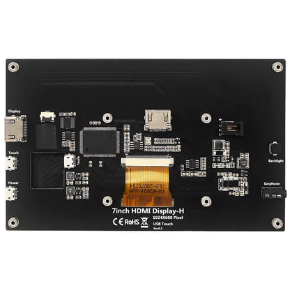 7 Inch Portable IPS Touch Screen Display – 1024x600 Monitor with Optional Speakers for Raspberry Pi 5/4B/3B+, Laptop, PC