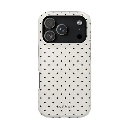 Luxury Polka Dot Flower Phone Case - Double Layer Protective Cover for iPhone 17 17e 16e 16 15 14 13 12 11 X XS XR Pro Max Plus