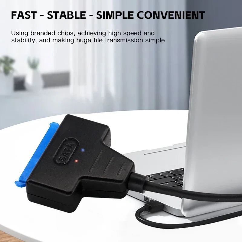 SATA to USB 3.0 Adapter Cable - 22 Pin Connector for 2.5/3.5 Inch HDD SSD External Hard Drive