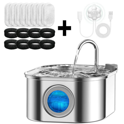 Automatic Cat Water Fountain - 3.2L/108oz Transparent Pet Water Dispenser with Sensor, Quiet Pump & Stainless Steel Filter