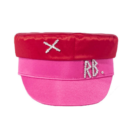 Designer Women’s Winter Newsboy Cap – Diamond Letter Baker Boy Hat with Visor, Stylish Warm Fashion Hat