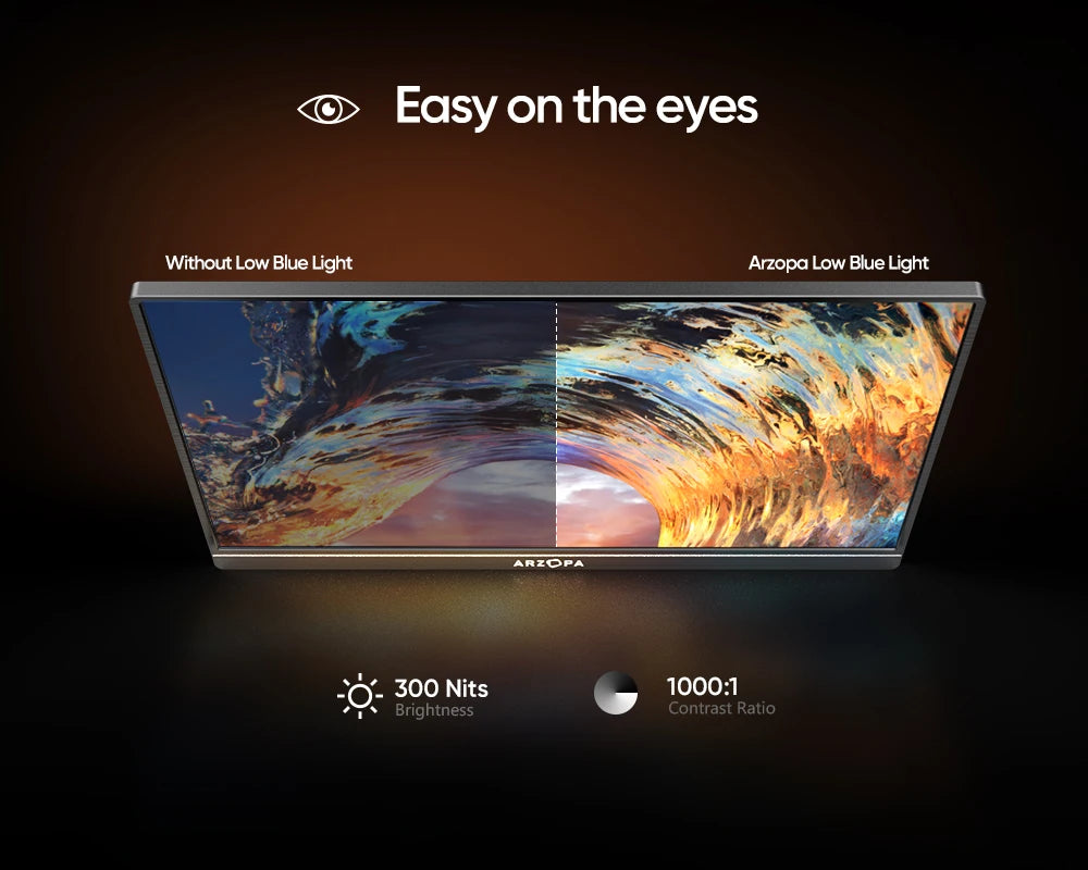 Arzopa 15.6" FHD Portable Monitor – 1080P IPS Second Screen for PC, Laptop, Mac, Xbox, PS4 & Switch