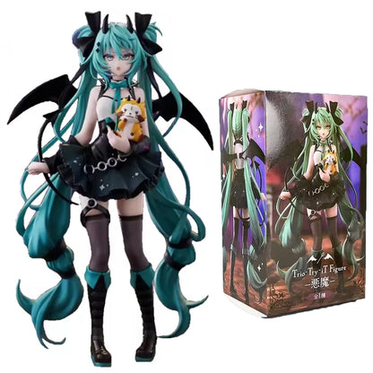 Anime Little Devil Hatsune Miku PVC Model – Handmade Dark Angel Raccoon Chuyin Collectible Ornament