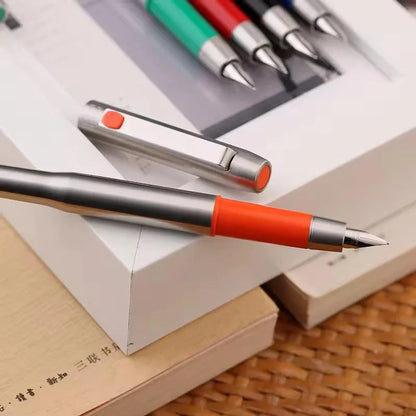 MAJOHN B25 Metal Fountain Pen - Fine Nib Stainless Steel Writing Pen with Ink Absorber for Business & Office Use