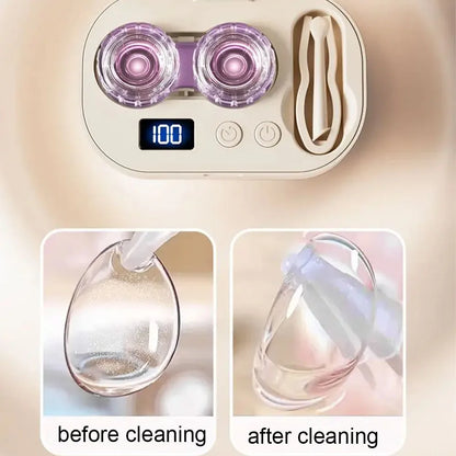 Rechargeable Portable Ultrasonic Contact Lens Cleaner Machine – Fits Soft, Colored, RGP & OK Lenses for Deep Cleaning & Eye Care