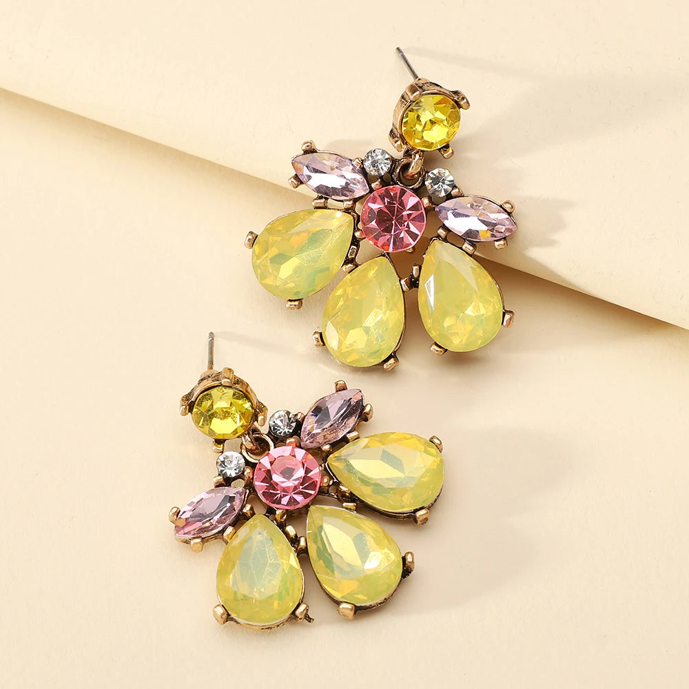 Luxury Crystal Geometric Dangle Earrings – Fashion Wedding & Party Jewelry for Women