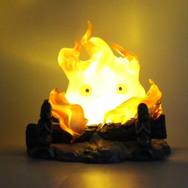 Calcifer 12cm PVC Figure – Kawaii Action Figurine with Light, Desktop Decoration & Kids Birthday Gift