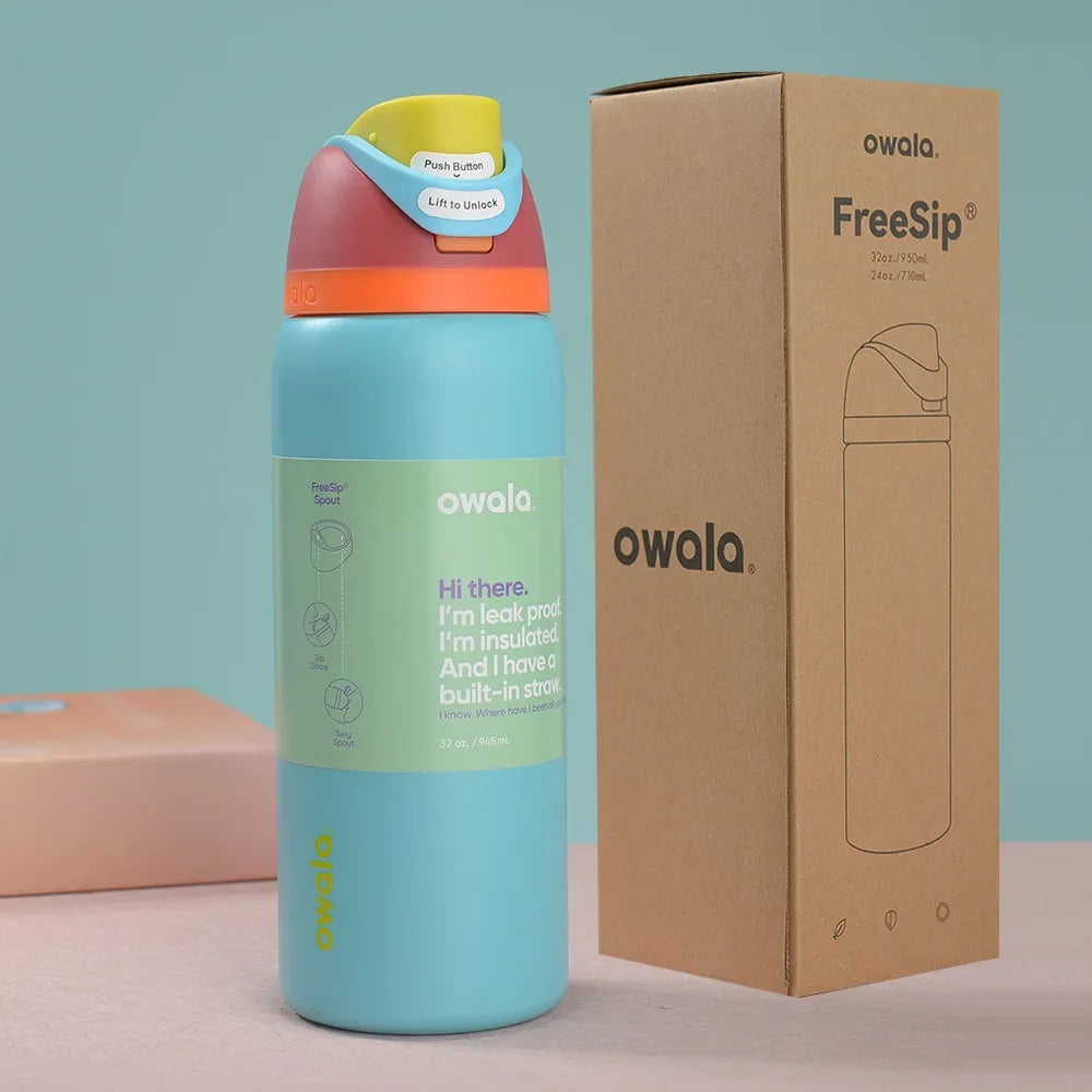 Owala Cup Vacuum Flask – Stainless Steel Thermal Mug for Hot & Cold Drinks, Coffee Tumbler & Thermos