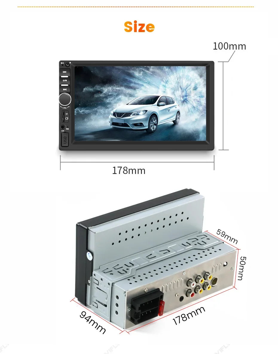 MEKEDE 1DIN MP5 Player — 7" HD Touchscreen Car Radio with USB, Bluetooth & TF Card for Universal Auto Multimedia