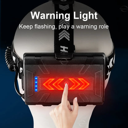 80,000LM Powerful XHP360 LED Headlamp – USB Rechargeable Ultra Bright Headlight Flashlight, Large Aperture Camping & Fishing Head Lantern Waterproof Outdoor Torch