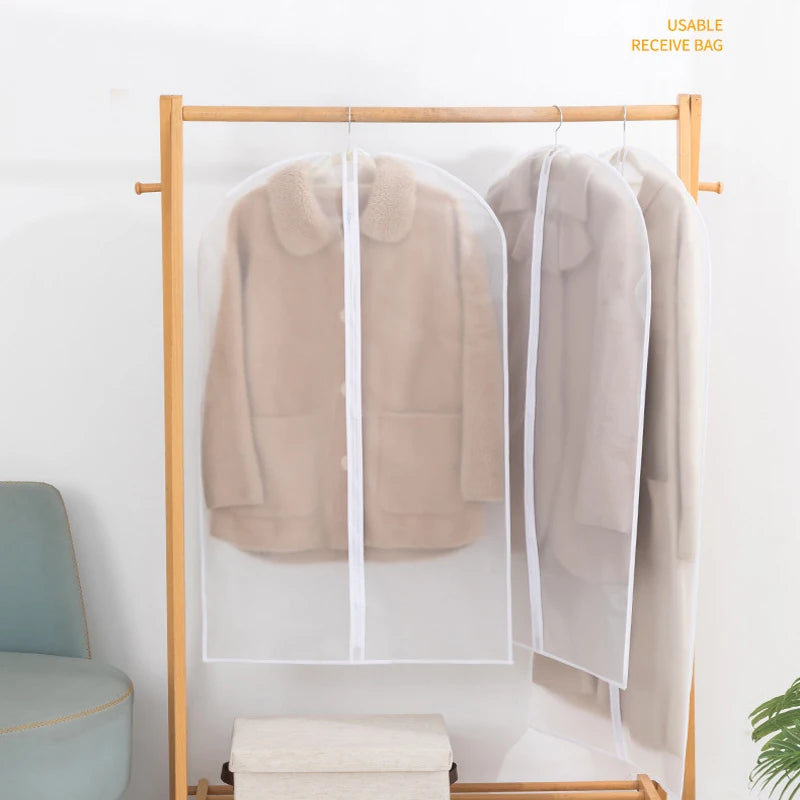 Dust-Proof Garment Protector Cover Bag with Zipper - Fully Enclosed Clothes Storage Bag for Hanging - Durable Clothes Protection