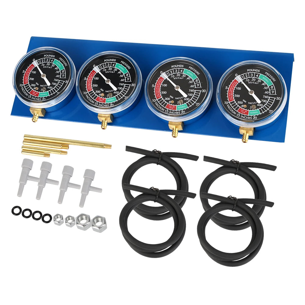 2/4 Cylinder Motorcycle Carburetor Synchronizer Kit — Ignition Tester & Balancer Gauge Set for Motorbike Diagnostics