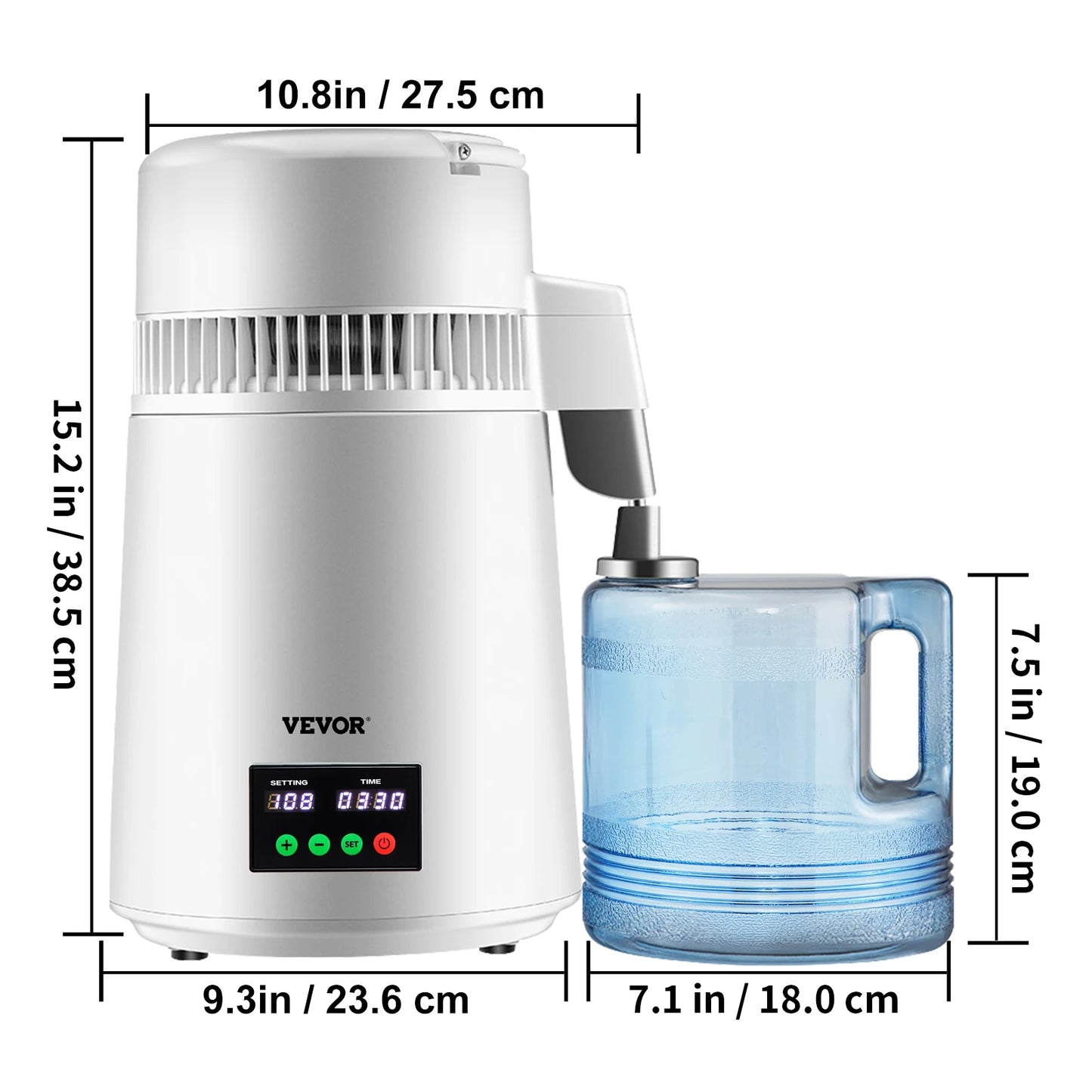 SucceBuy 4L Water Distiller – Home Purifier with 1L/H Distilling Speed & Touch Screen