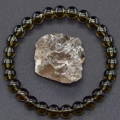 8MM Natural Epidote Zoisite & Lava Stone Bead Bracelet - Tiger Eye & Quartz Jewelry for Women