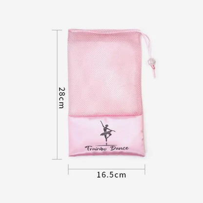 Pink & White Ballet Dance Shoe Bag – Satin Storage Pouch and Organizer for Dance Shoes
