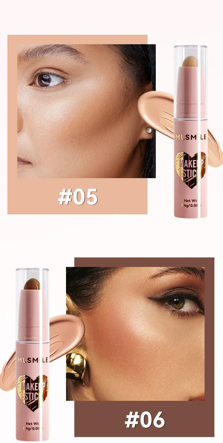 MLSMILE 8-Color High Gloss Pearl Contouring Stick – Face Brightening & 3D Shadow Sculpting Pen