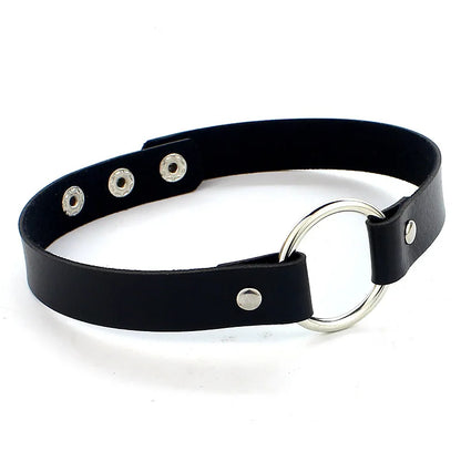 Harajuku Punk Rock Gothic Choker Necklace – PU Leather Heart Lock, Key, Spike Collar, Cosplay Accessories for Women