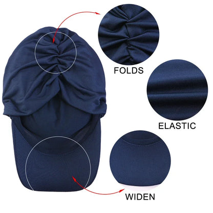 Muslim Women’s Turban Hijab Baseball Cap – Wide Brim Sun Hat, Sports Bonnet & Outdoor Headscarf for Sun Protection