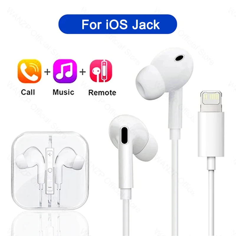 Wired Stereo Earphones for Apple iPhone 7–16 & iPad — 3.5mm Headphones for iPhone, Tablet, Laptop