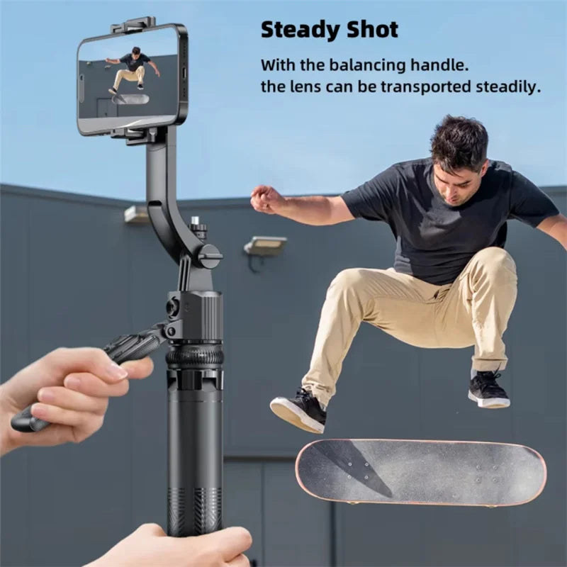C17 360° Auto-Rotation Monopod – AI Tracking Tripod with Bluetooth Shutter, Fill Light & Wireless Selfie Stick for Phones