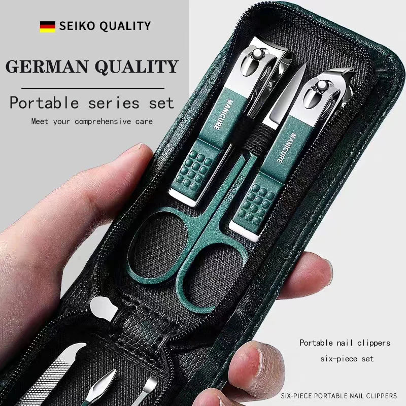 6-Piece Nail Scissors & Clippers Set – Portable High-End Manicure Beauty Tools for Men & Women