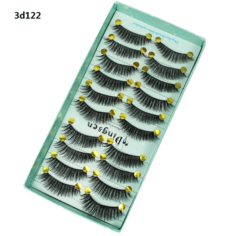 DINGSEN 10 Pairs Handmade Eyelash Fans – Individual False Lashes for Beauty & Makeup, Factory Price