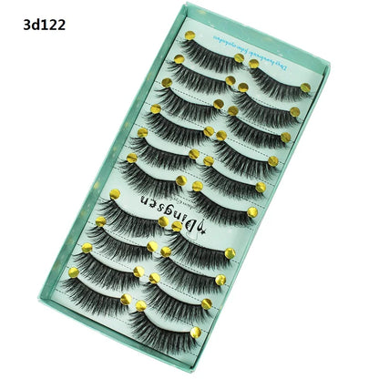DINGSEN 10 Pairs Handmade Eyelash Fans – Individual False Lashes for Beauty & Makeup, Factory Price