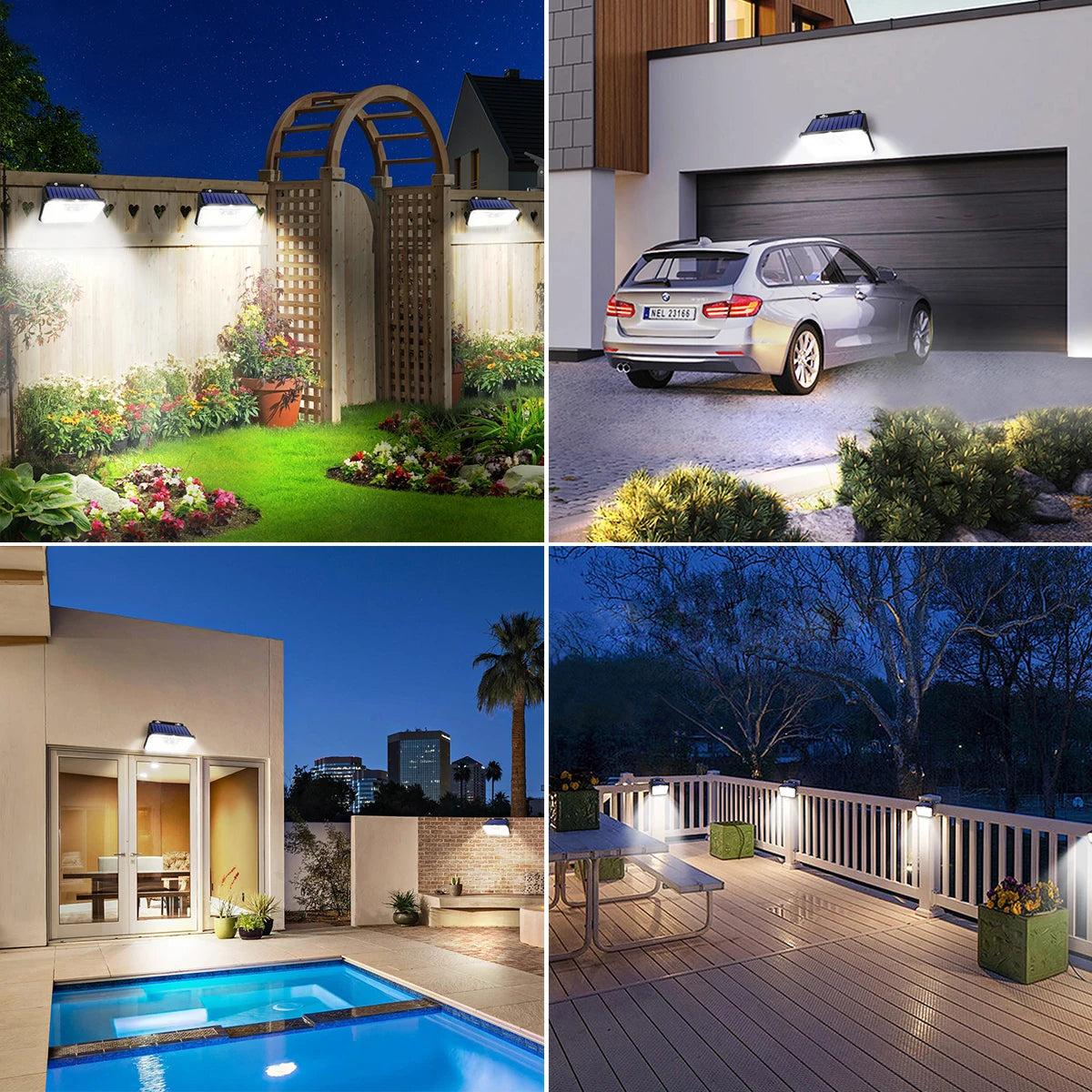 IP65 Waterproof 148 LED Solar Motion Sensor Outdoor Garden Light, Super Bright Wall-Mounted Security Lamp with 3 Lighting Modes