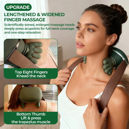 Bionic Finger Wireless Neck & Shoulder Massager — Brushless Motor Cervical Kneading Shawl