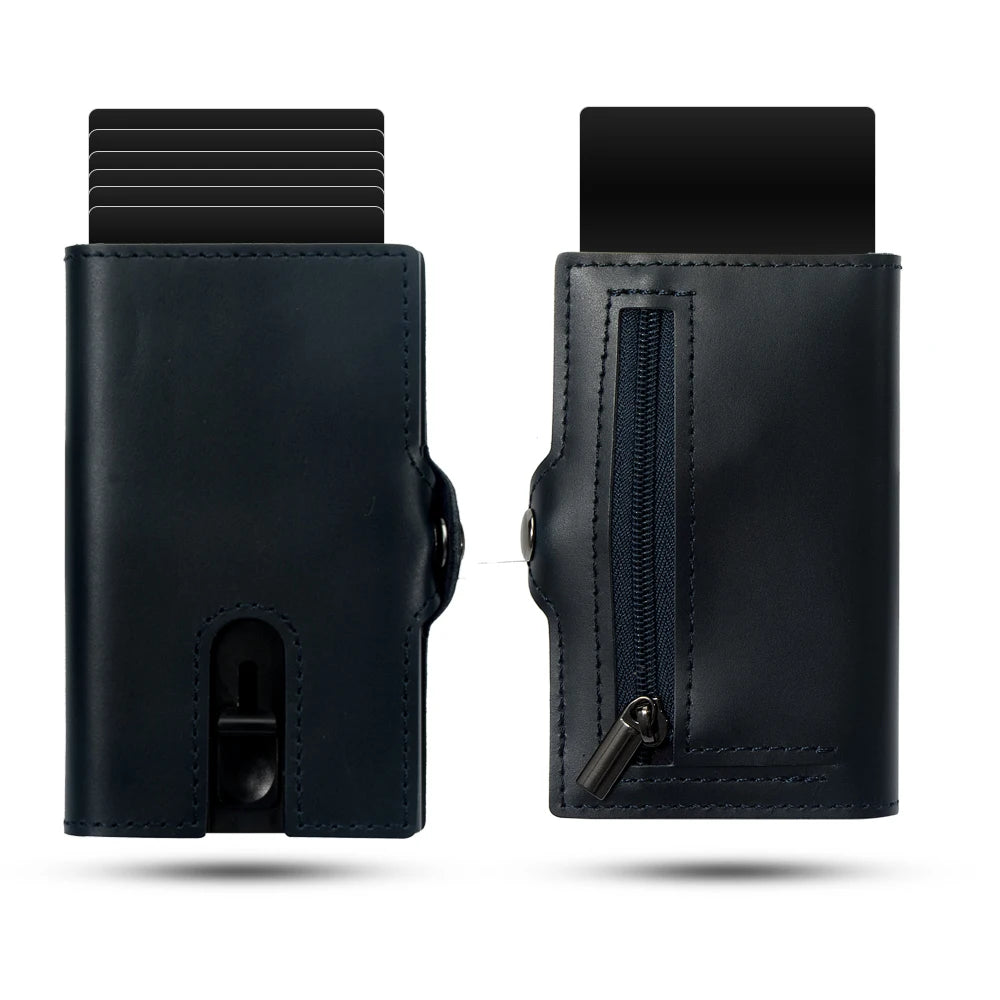 CASEKEY Men’s Wallet — 100% Genuine Cow Leather Short Card Holder Purse, High-Quality Brand Wallet for Men