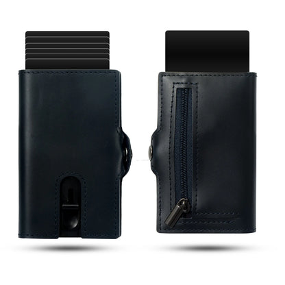 CASEKEY Men’s Wallet — 100% Genuine Cow Leather Short Card Holder Purse, High-Quality Brand Wallet for Men